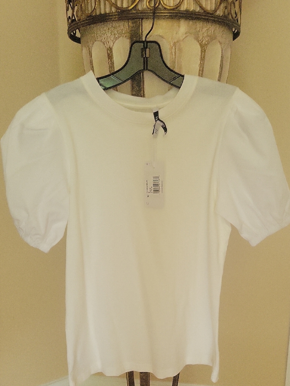 NEW! 10 Crosby Derek Lam White Puff Sleeve Tee